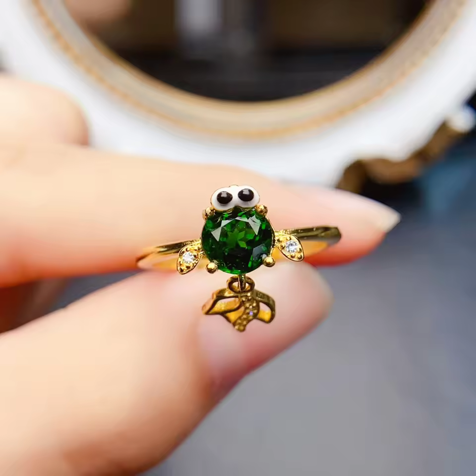 Oem Diopside Ring 925 Sterling Silver Custom Logo Jewelry Private Label Wholesale Supplier