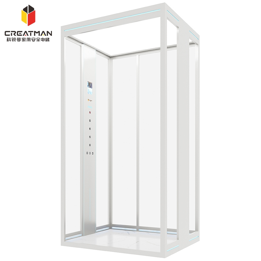 Villa-Specific Remote-Controlled Panoramic Glass Sightseeing Elevator for Home Residential Commercial Use