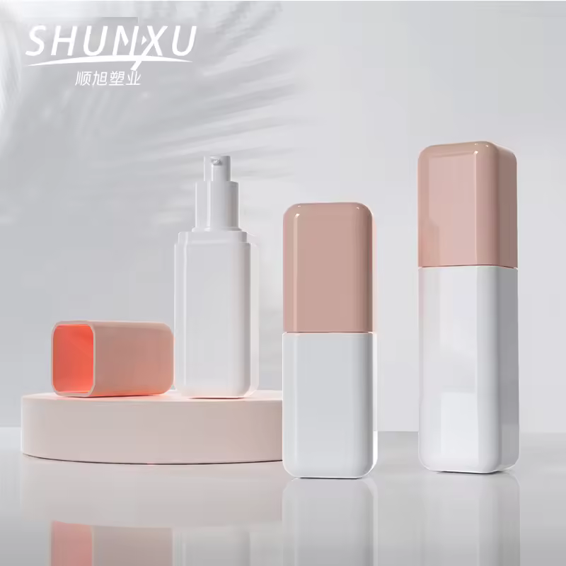 Manufacturer Wholesale Pink Square Transparent Mist Spray Bottle 80ml 100ml 120ml Pet Plastic Body Lotion Bottles With Pump
