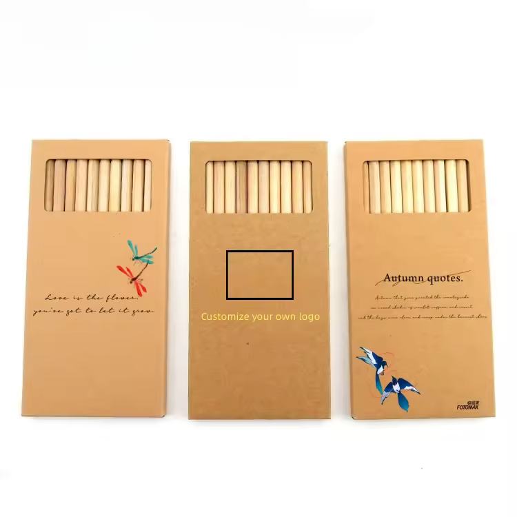 High Quality Bulk 12-color Pencil Set In Paper Box With Customized Wood Logo Weisita