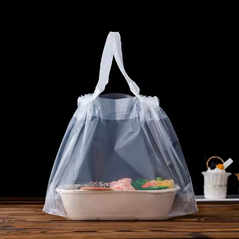 Bulk Plastic Drawstring Bags For Pizza Takeout Custom Food Delivery Bans Box Carrier
