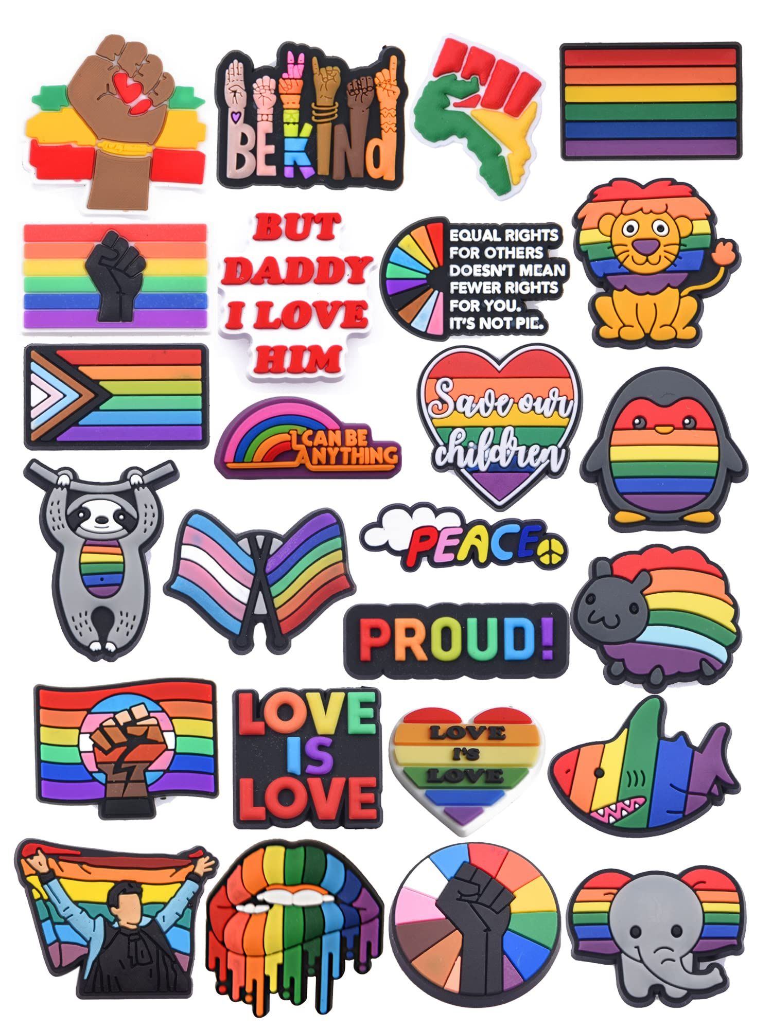 Rainbow Shoe Charms Best Friends Shoes Decorations Love Is Love Bracelet Accessories