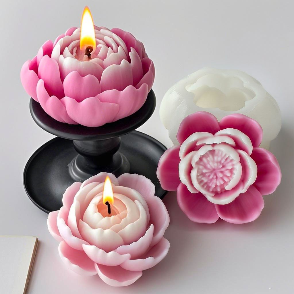 Hot Sale Manufacturer Supply Food Rose Flower Peony Shape Scented Candle for Gift