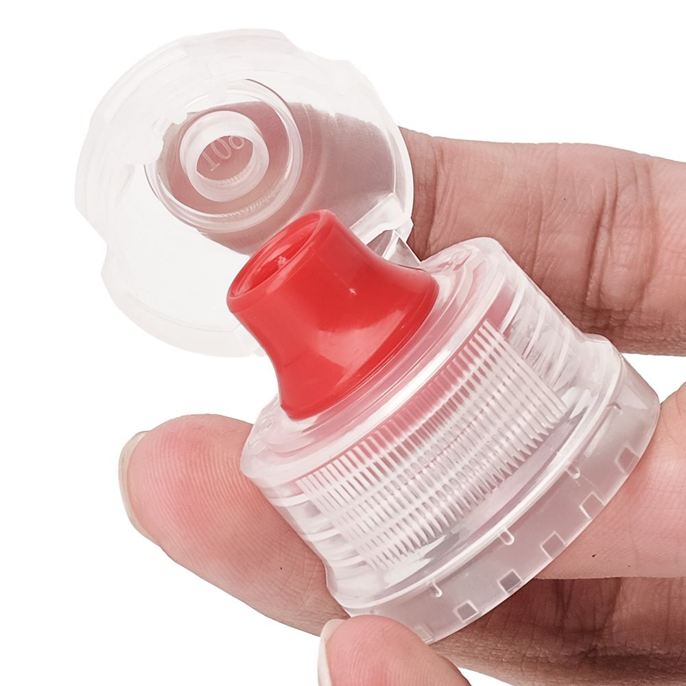 Hot Sale 28mm 28/410 Plastic Tamper Evident Sports Water Flip Cap with Silicone Valve