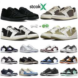 1 Sneakers Sport Travis Scott Black Brown Basketball Running Calzado Deportivo Shoes