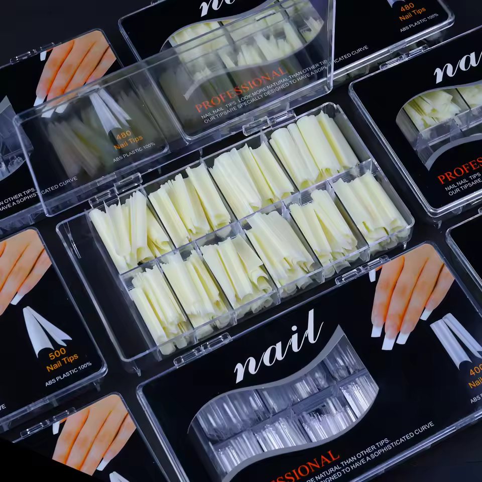 Cross-border 500 Piece Boxed New Ghost Pointed French False Nail Factory Direct Supply Full Cover Long Pointed Nails For Finger
