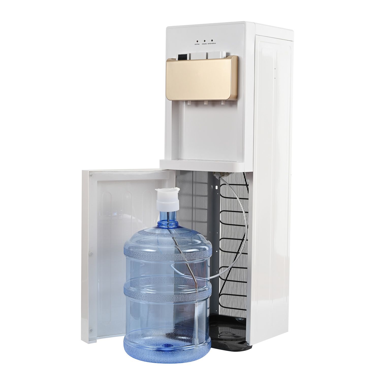 Advanced Button Loading Hot Cold Water Cooler Electric Compressor Cooling Floor Standing Bottle Hidden Mini Drinking Vertical Water Dispenser for Home