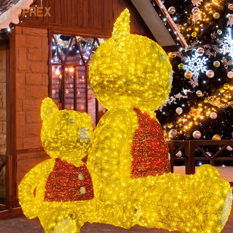 Outdoor 3D OEM ODM Factory Giant Teddy Bear Christmas Display for Holiday Lighting