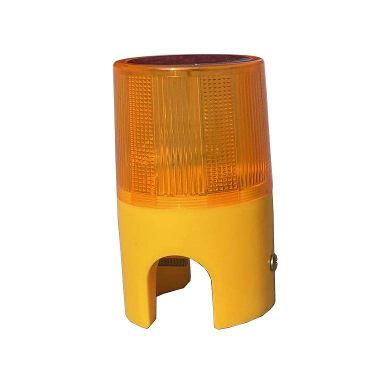 360 Degree Yellow Solar Powered Led Pc Material Traffic Barricade Warning Flashing Lights For Road Construction