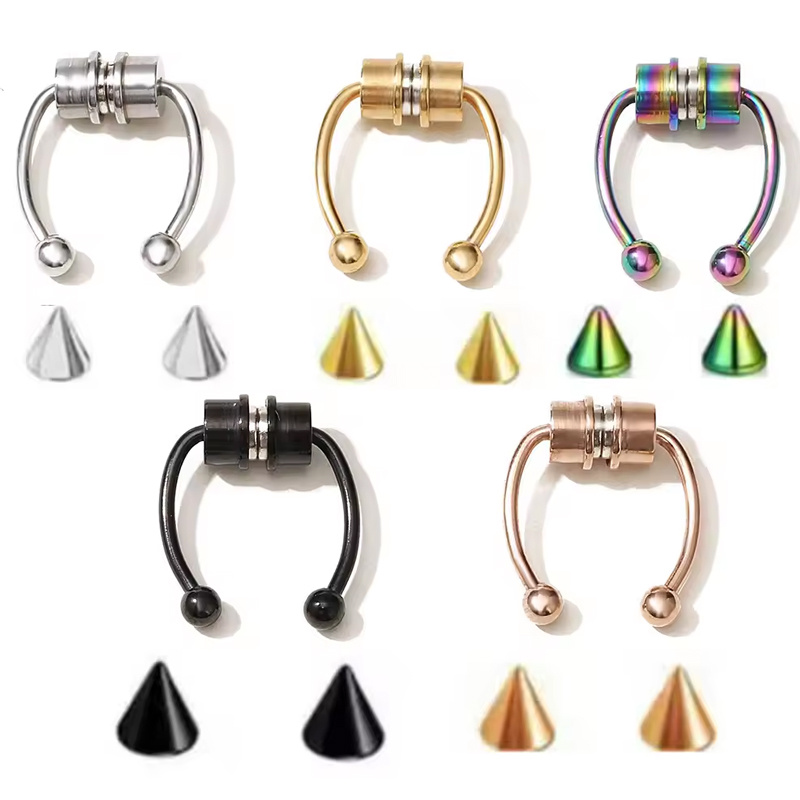 Fashion ASTM F136 Titanium Magnetic Nose Clip False Nose Ring Non-Piercing Piercing Nose Ring