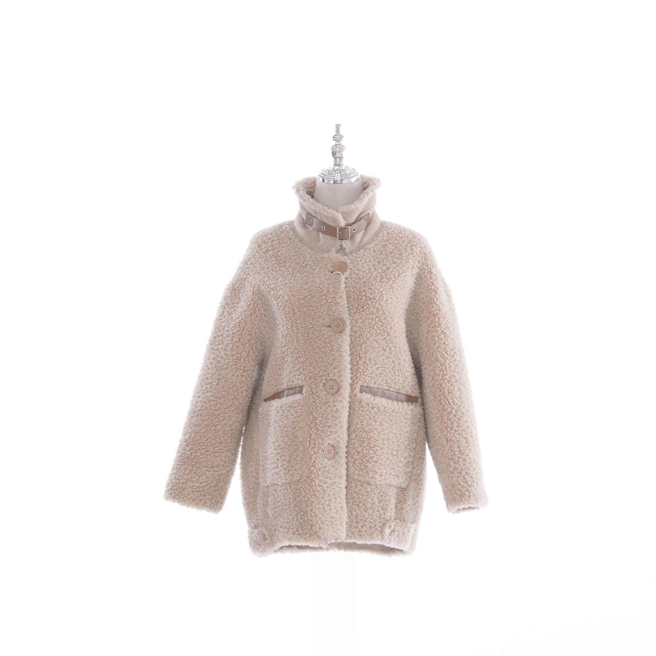 Premium Faux Shearling Blazer - China Brand Wrinkle-Resistant - Commuter Tweed-Style Coat