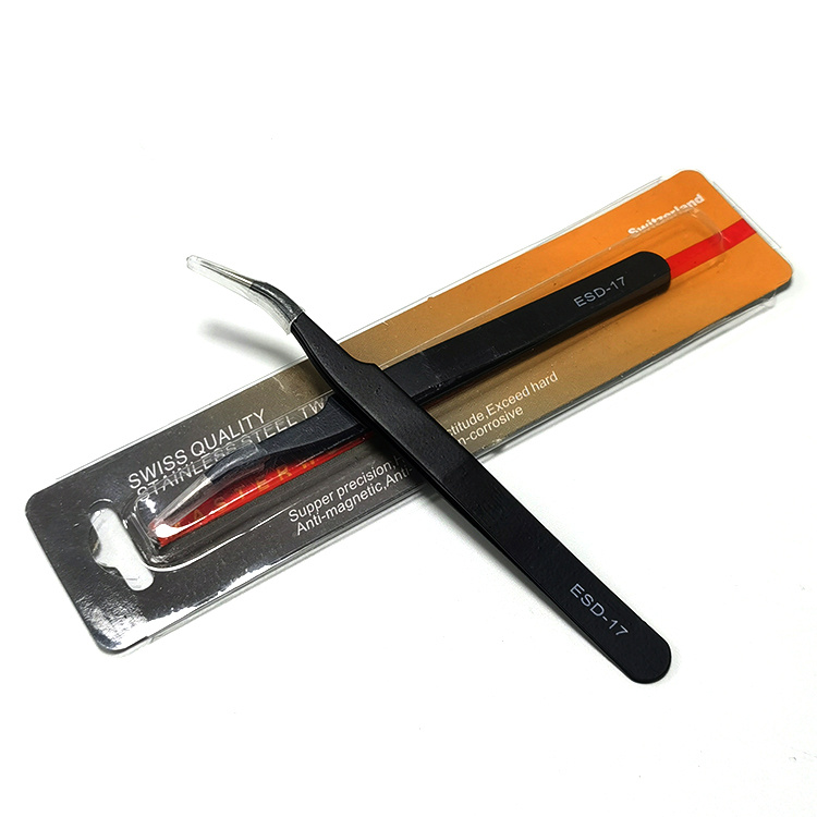 Stainless Steel Handle ESD Anti-Static Cleanroom Tweezers