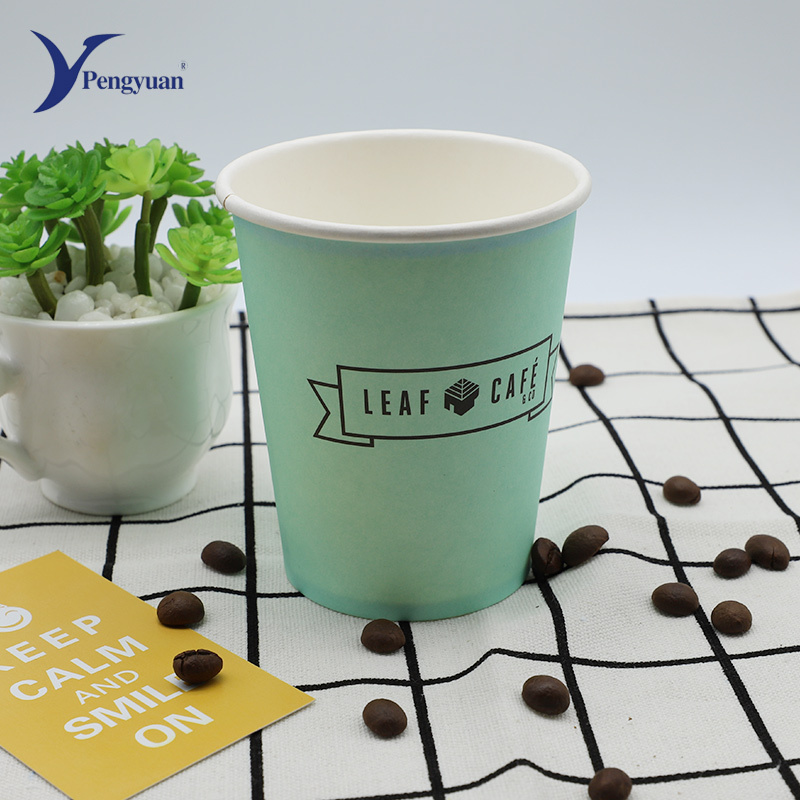 Single Wall Paper Cup with Lid Coffee Cup Paper Cup Factory Wholesale