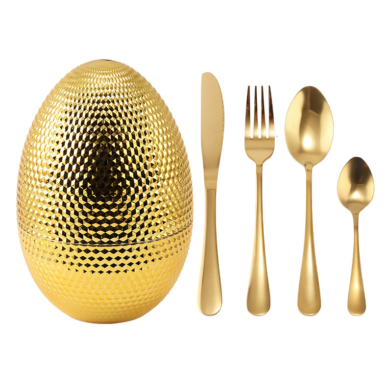 New Design Egg Shape Cutlery Storage 24 PCS Tableware Set