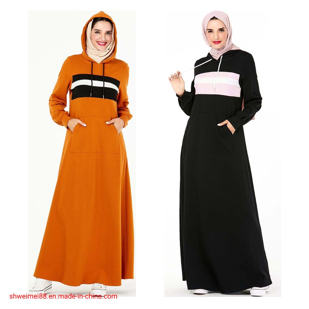 Women Long Sleeve Pullover Hoodie Dress Jogging Suit Slim Sweatshirt Casual Maxi Dress