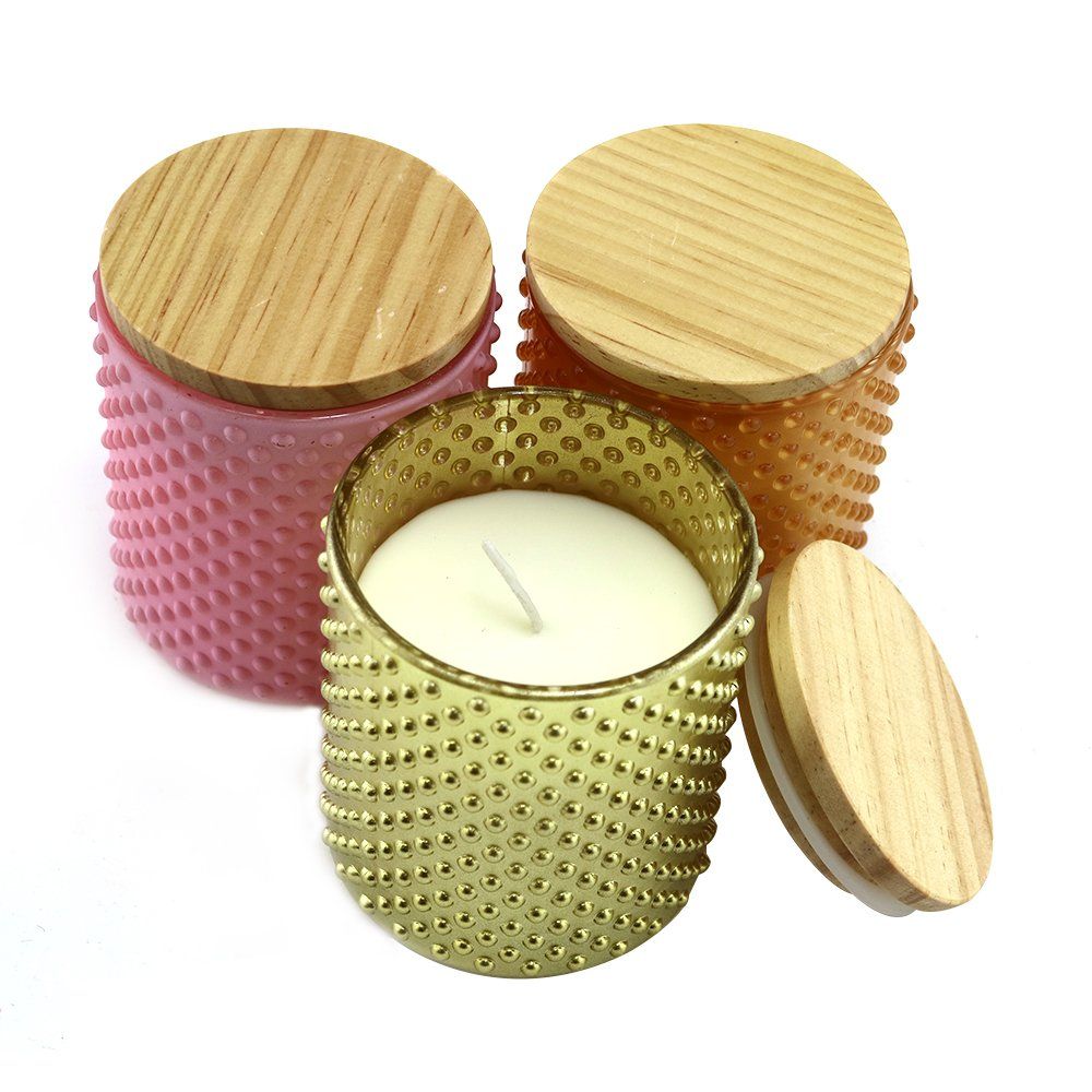 Best Seller Soy Wax Scented Glass Candle with Wooden Lid