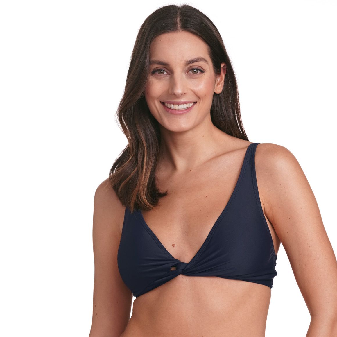 Women's Solid Classic Trangle Cup Wireless Swimming Bikini Bra with Recycled Material