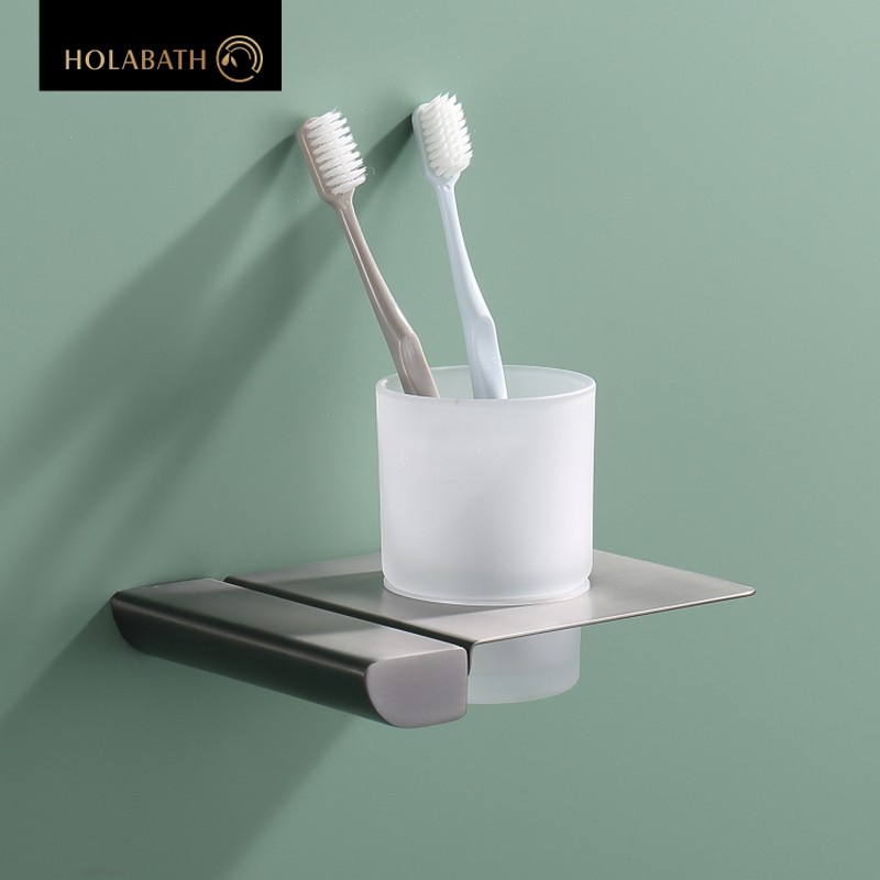 Stainless Steel Toothbrush Cup Tumbler Holder Set Rustproof Bathroom Countertop Solution