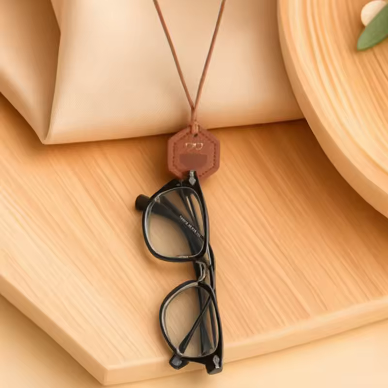 Durable Pu Leather Sunglasses Clips Universal Sunglasses Neck Strap Fashionable Sports Glasses Keeper For Walking Travelling