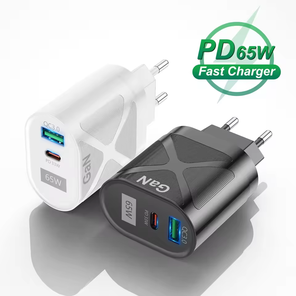 Wholesale Oem Odm Private Label Support Qc3.0 Pd Quick Charger 33w Usb Fast Charging Usb-c Gan Charger 65w