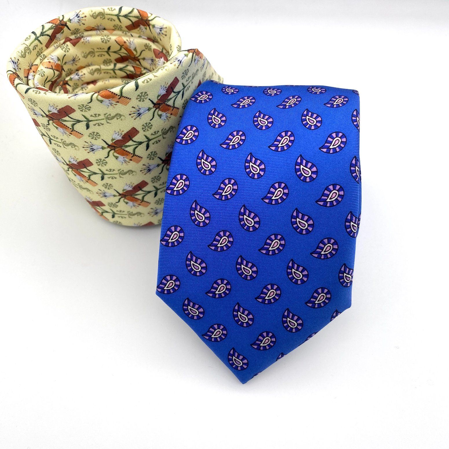 Classic Royal Blue Collour Digtial Printing Silk Men's Tie