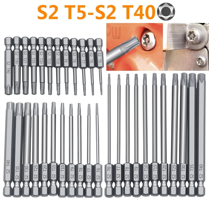11PCS 12PCS Security Bit Set Tamper Proof Screwdriver Drill Bit Screw Driver Bits Torx Flat Head 1/4" Hex Driver Bits