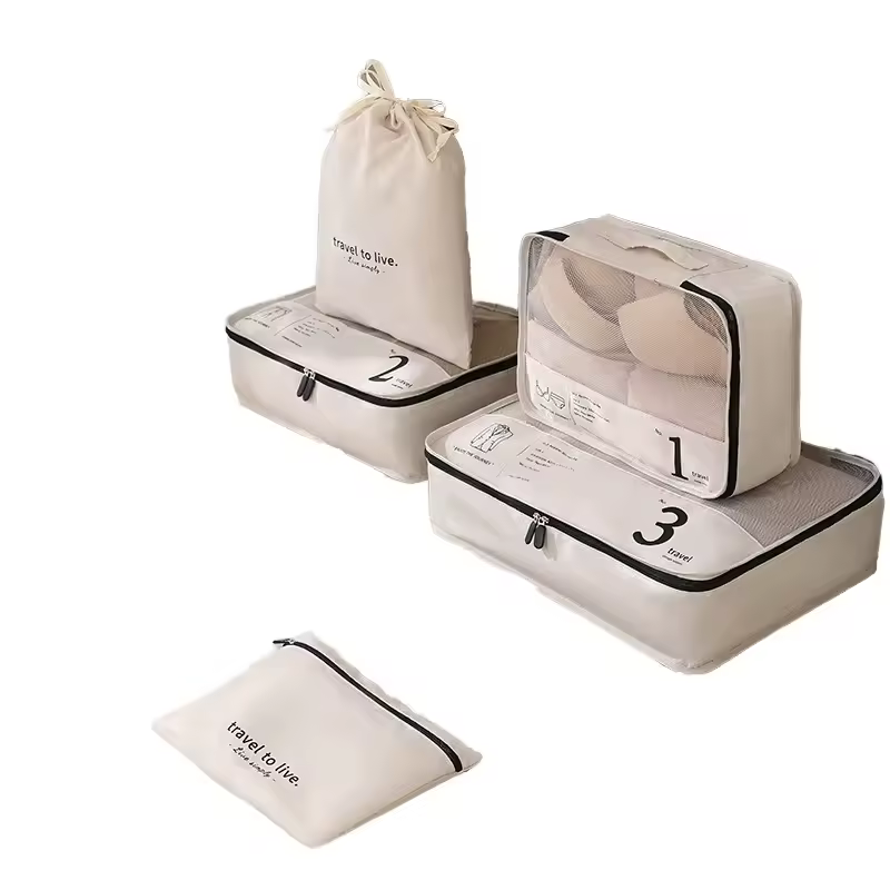 7pcs Travel Packing Cubes Set Waterproof Lightweight Luggage Organizer Bags Best Seller Travel Storage Cubes With Custom Logo