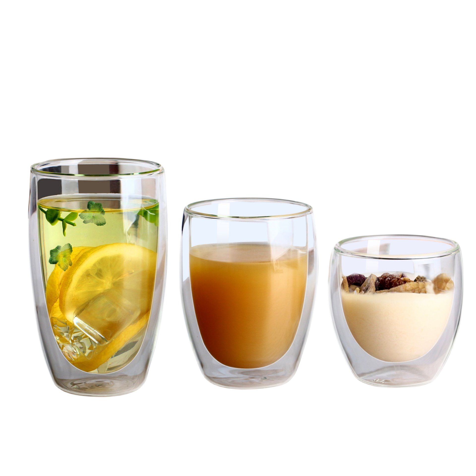 Empty Egg Shaped High Borosilicate Double Wall Milk Cup Glass Tea Mug