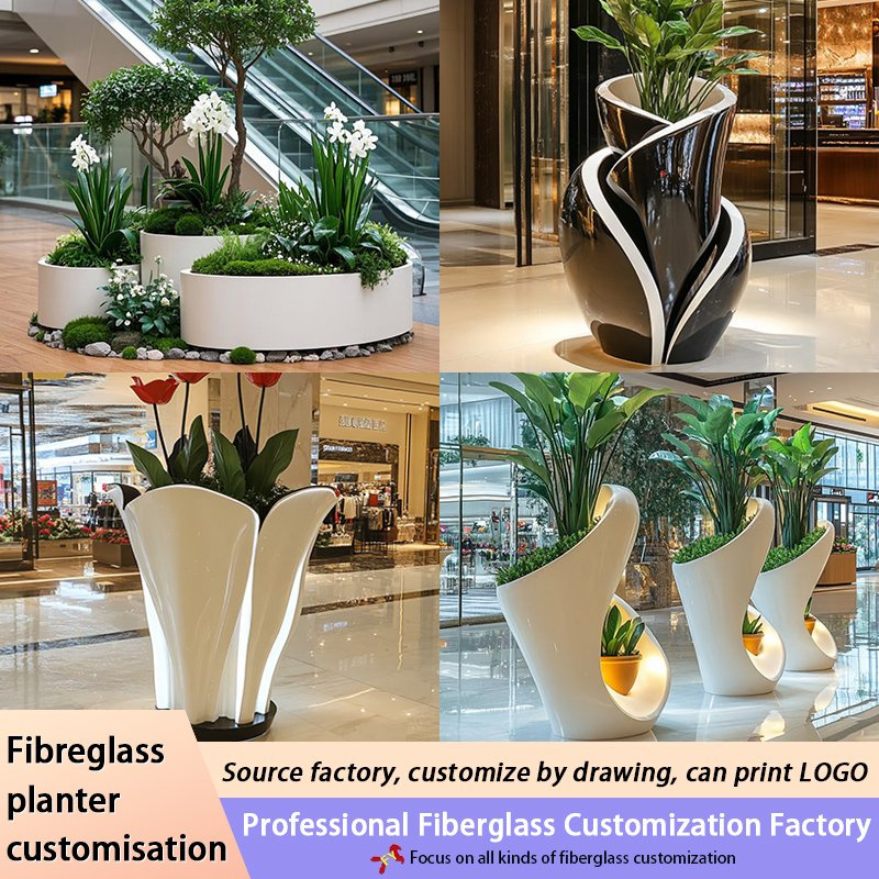 Best Offer for Indoor/Outdoor Home Garden Decoration Latest Classic Design Premium Fiberglass Floor Planter Pot Premium Shape