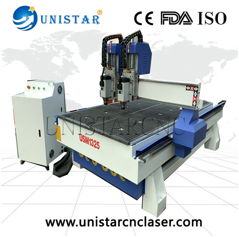 2024 Woodworking Wood Door Furniture Double Heads CNC Wood Router Machine Wood Cutting and Engraving Machine