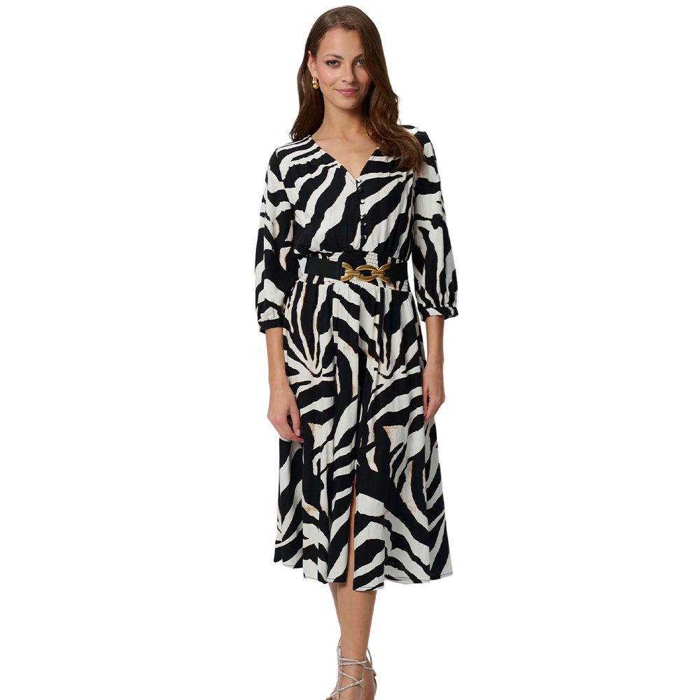 New Style Girl Summer Long- Puff Sleeve Maxi Dress Zebra Printed Summer Beach Wear Dess Women Casual Dress