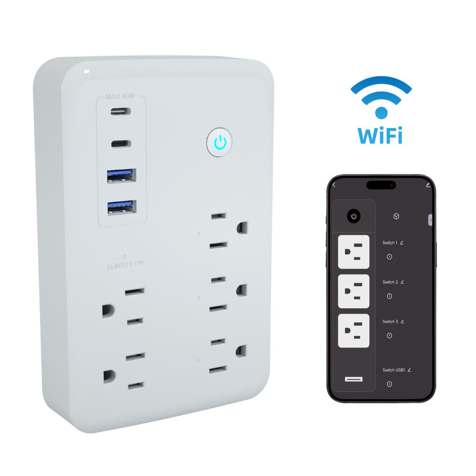 Manufacturer US Socket Wifi Power Strip Smart with 4 USB Port 5 AC Jacks Smart Home Electrical Extension Power Strip