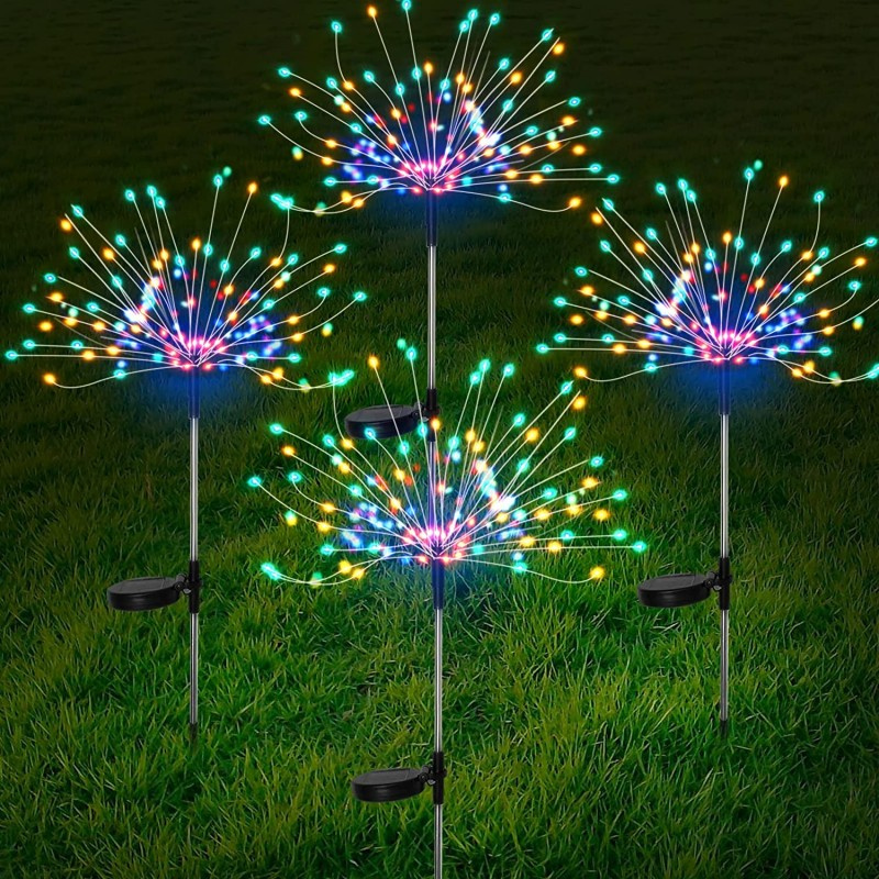 New Style Solar Powered Firework LED String Fairy Lamp 60LEDs Outdoor Garden Fence Patio Christmas Wedding Party Lights