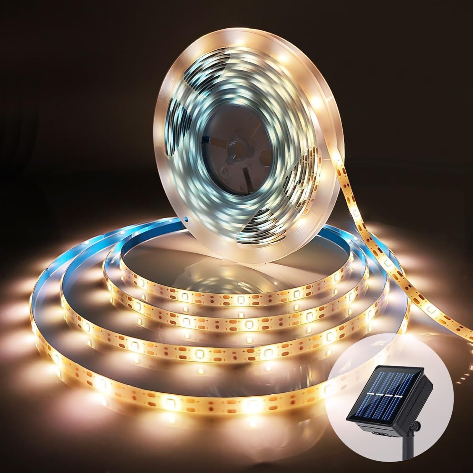 Solar Powered Rope Lights Outdoor, Multicolor LED String Lights for Halloween, Party Decor