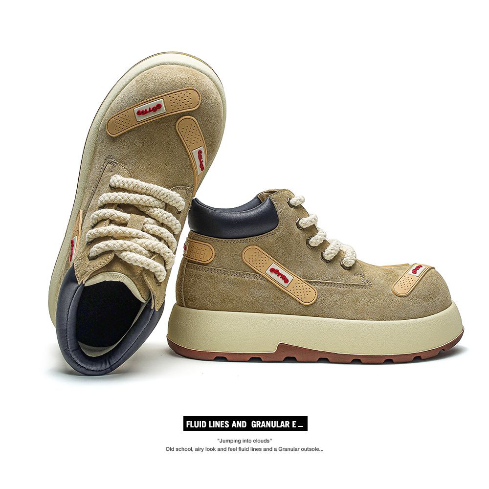 Retro Maillard Bread Shoes for Women 2024 New Autumn and Winter All-Match Casual Moral Training Sneakers Increased Thick Sole Couple Shoes