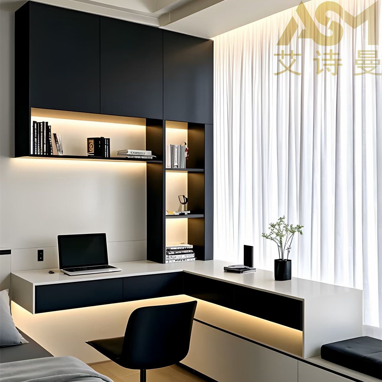 New Design Modern CEO Manager Executive Modern Office Desk with Bookshelf Office Furniture Study Gaming Wood School Desk