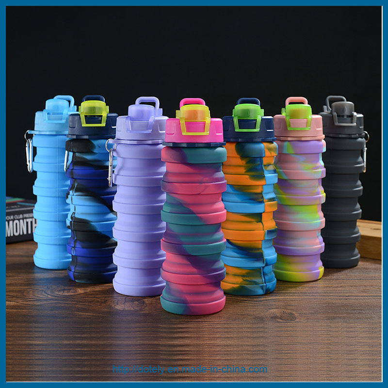 Reusable Soft Silicone Collapsible Foldable Sport Water Bottle Cup Mug