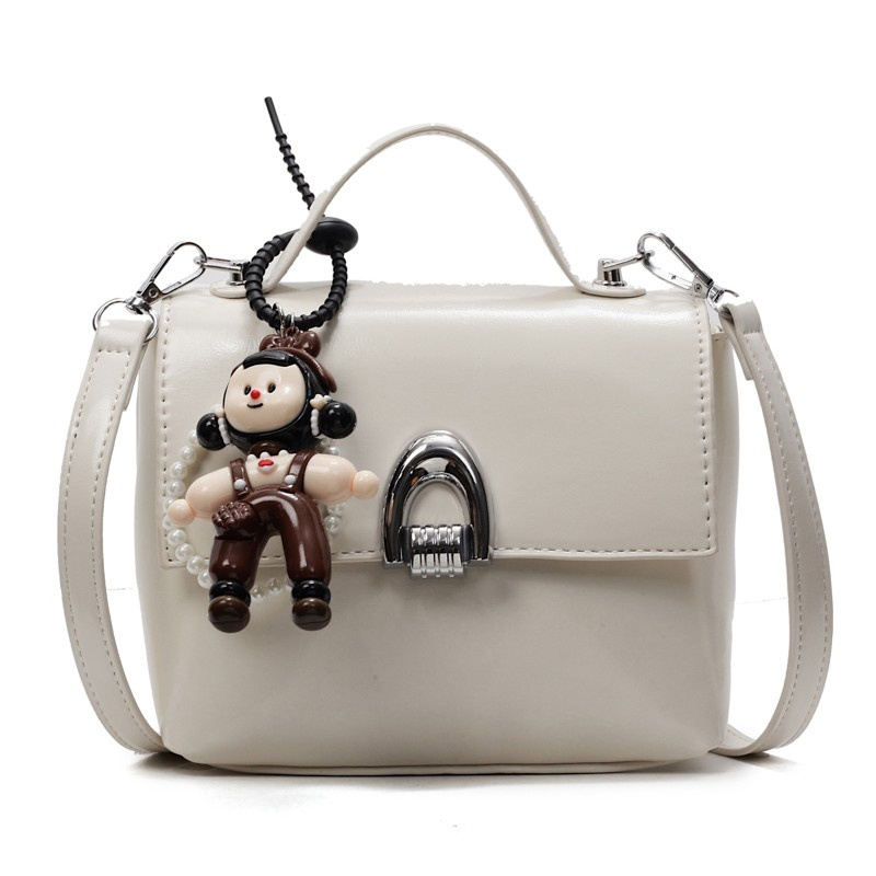 New Women's Bag Stylish Oil-Wax Leather Satchel Simple Magnetic Button Handbag Casual Bag Shoulder Bag