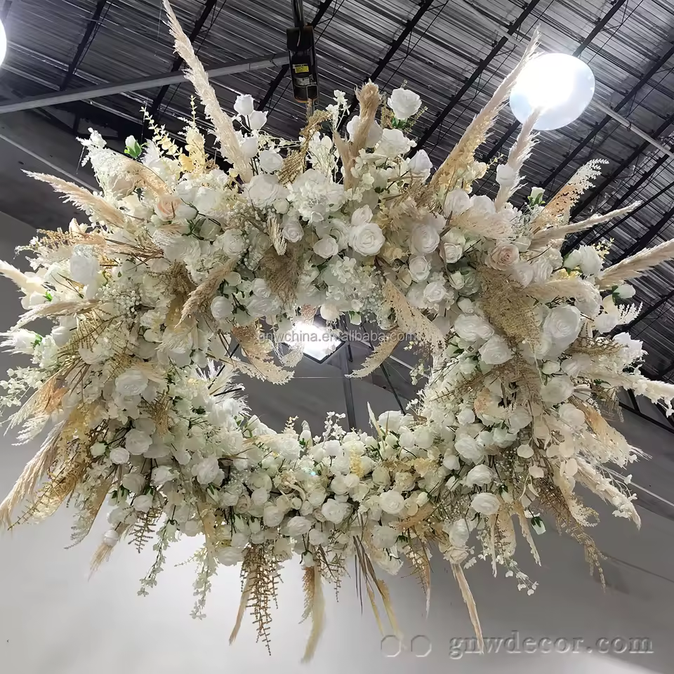 2025 New Design Artificial Green Ceilings Wedding Nature Backdrop Hang Flower Cwiling For Decors