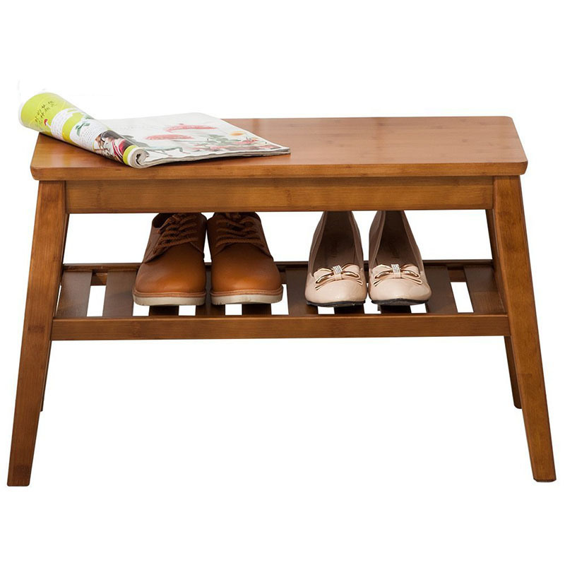 Elegant 2-Tier Bamboo Shoe Organizer for Entryway Storage