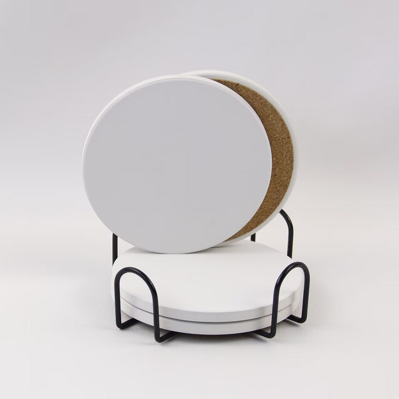 Blank Sublimation Printed Coaster for Drink Tiles Ceramic Coasters with Cork Backs