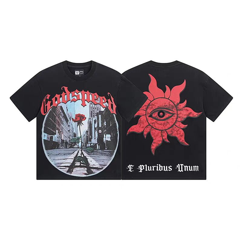 Faith-Inspired Godspeed Printed T Shirt Featuring Retro Typography Design