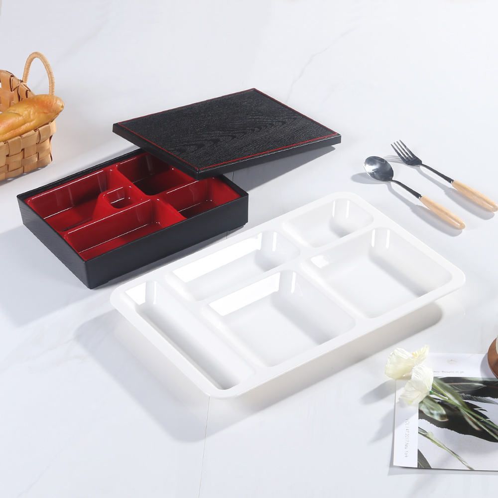 Plastic Lunch Box-PP/PC Commercial Sectioned Japanese-Style Meal Tray