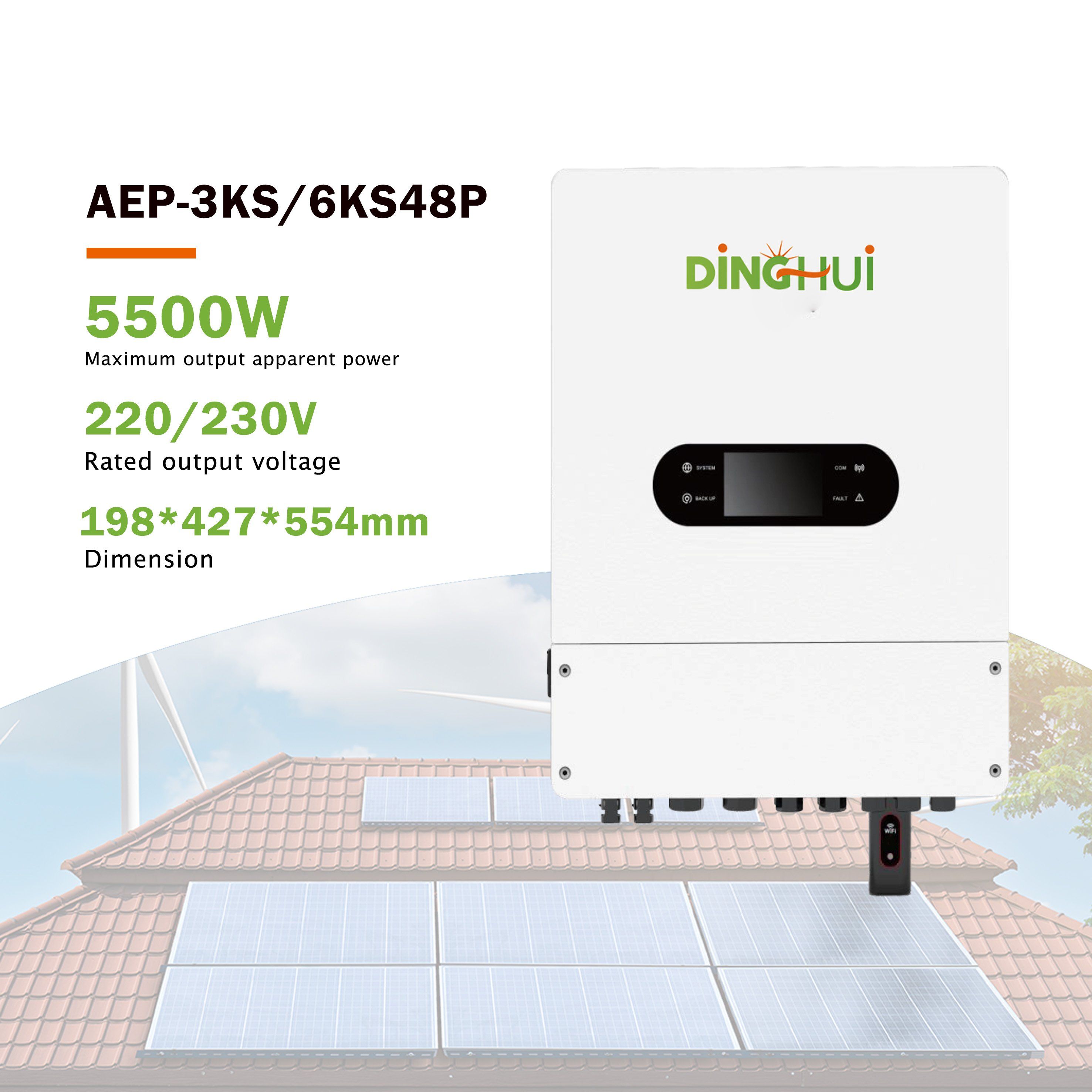 China Factory Best Price 1kw 1.8kw 3kw 4.2kw 6.2kw 8.2kw 11kw 12kw on/off-Grid MPPT Hybrid Solar Inverter 6kw Solar Power Inverters for Home