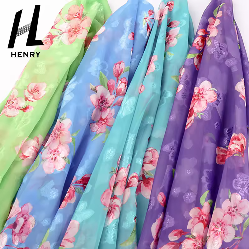 Accept Odm & Oem Upholstery Printed Fabric Woven Crepe Chiff Stock Lot Wholesale Price High Quality