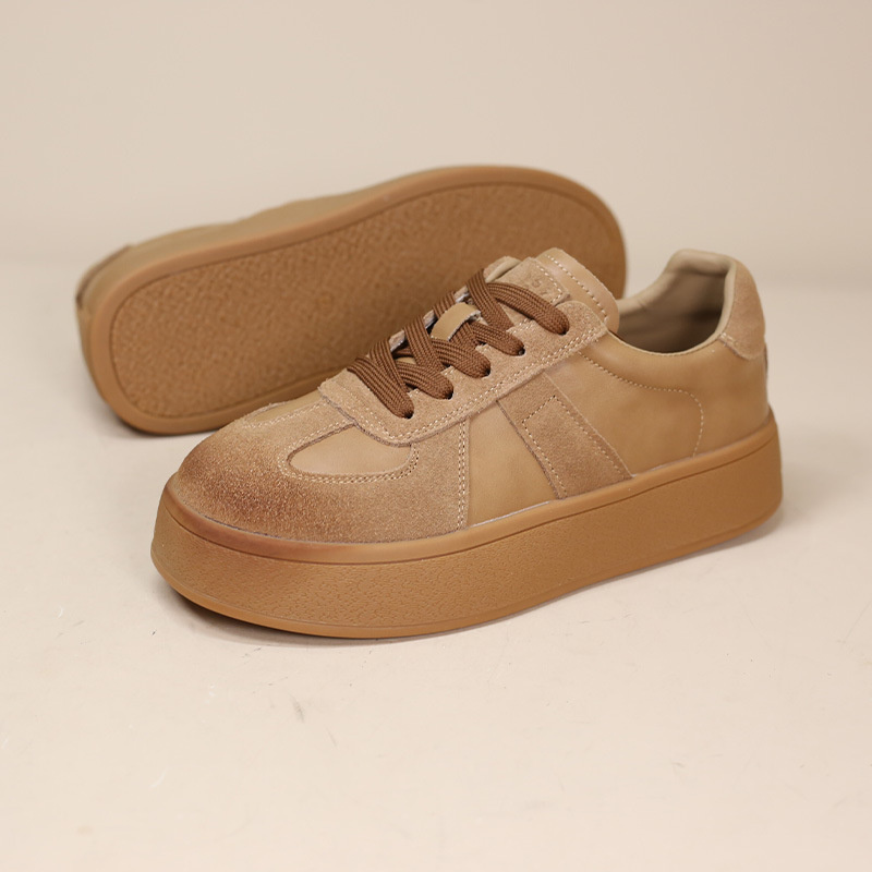 Skateboard Shoes 4cm Rubber Heel Cow Suede Genuine Leather Comfy Summer Breathable Ethnic Vulcanize Board Soft Flats Ladies Loafers Women