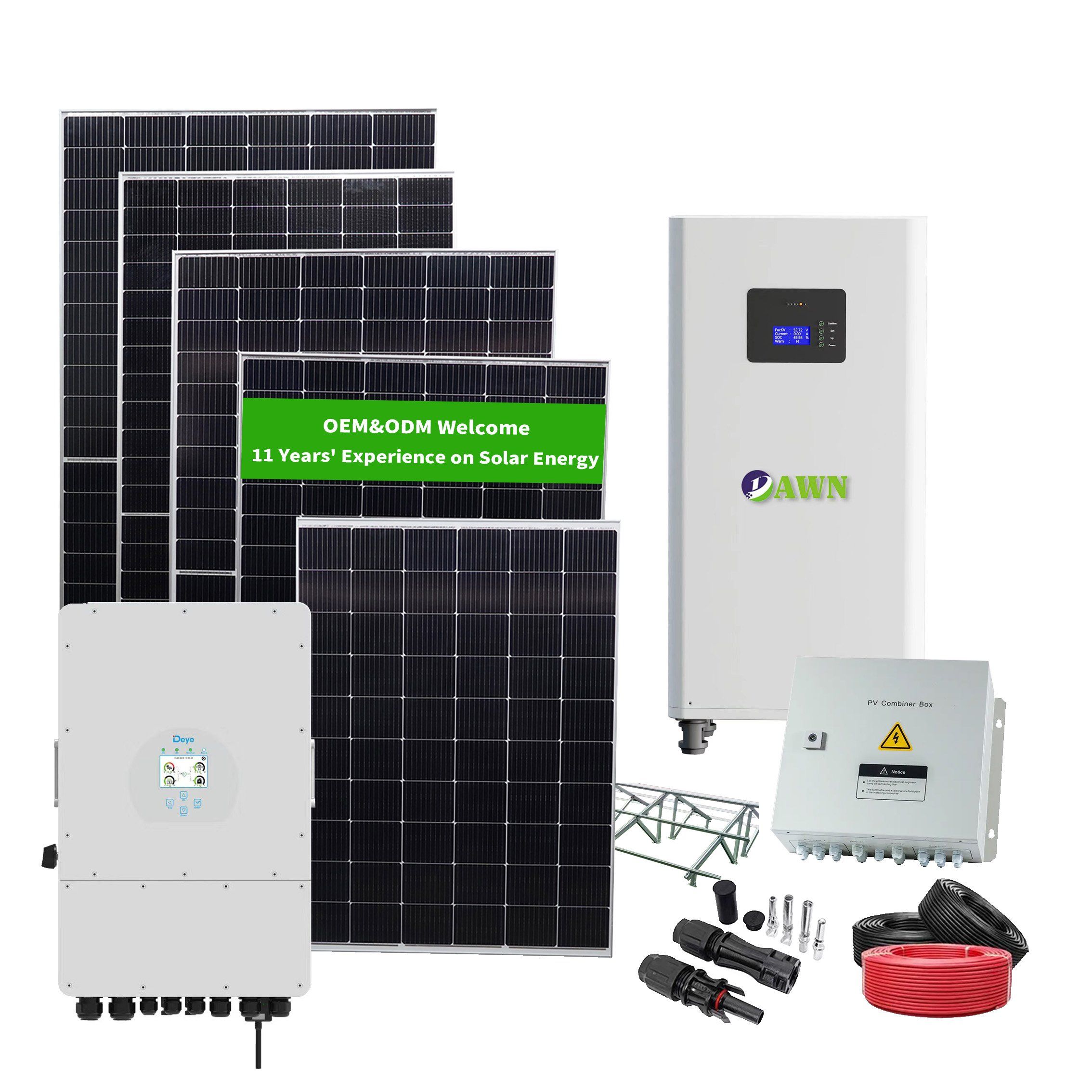 3kw 5kw 8kw 10kw 12kw 15kw 20kw 30kw-2MW Complete Kits Set Photovoltaic Cells PV Module Panel Energy Storage Hybrid on/off Grid Home Inverter Solar Power System