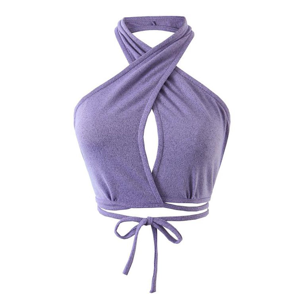 OEM Women's Cut out Criss Cross Halter Cami Crop Top Backless Camisole