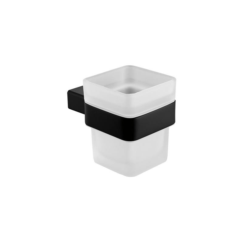 Wall Mount Sanitary Ware Matter Black Tumbler Holder Wall Bathroom Tooth Brush Washing Cup Tumbler Holder