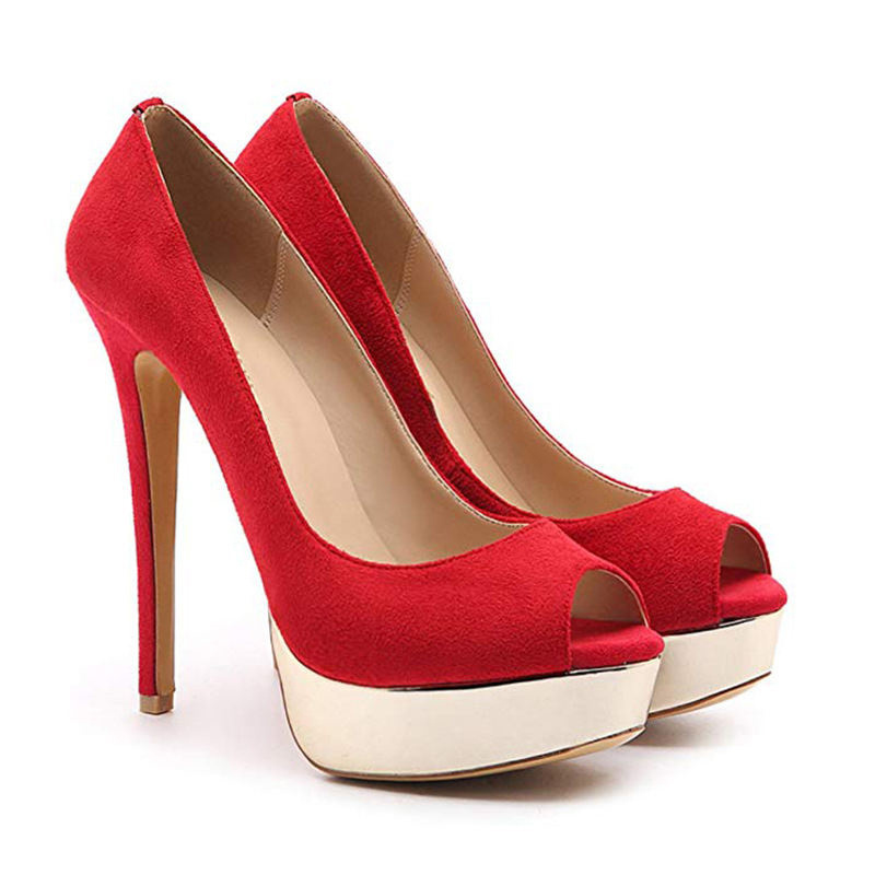 Women Platform High Heels Stiletto Pumps Studded Heel Sexy Dance Shoes